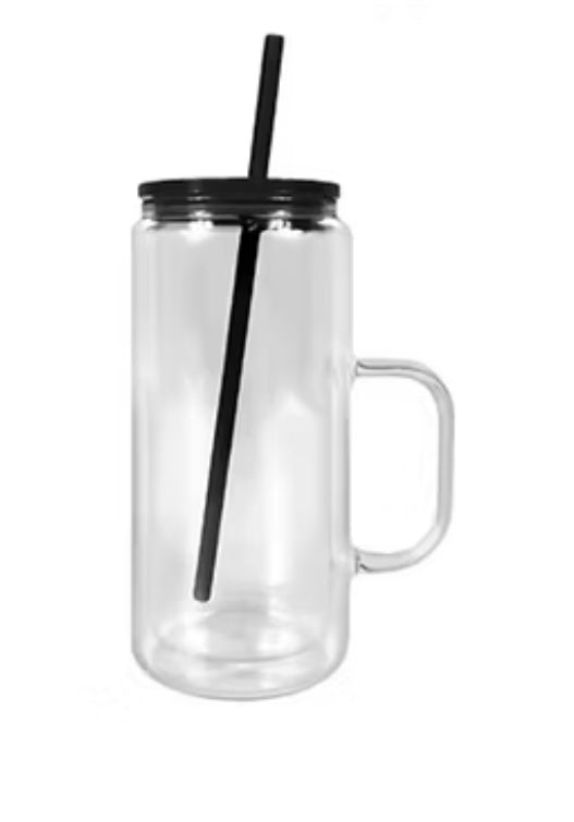 TIKTOK LIVE 20oz Glass Tumbler with Handle